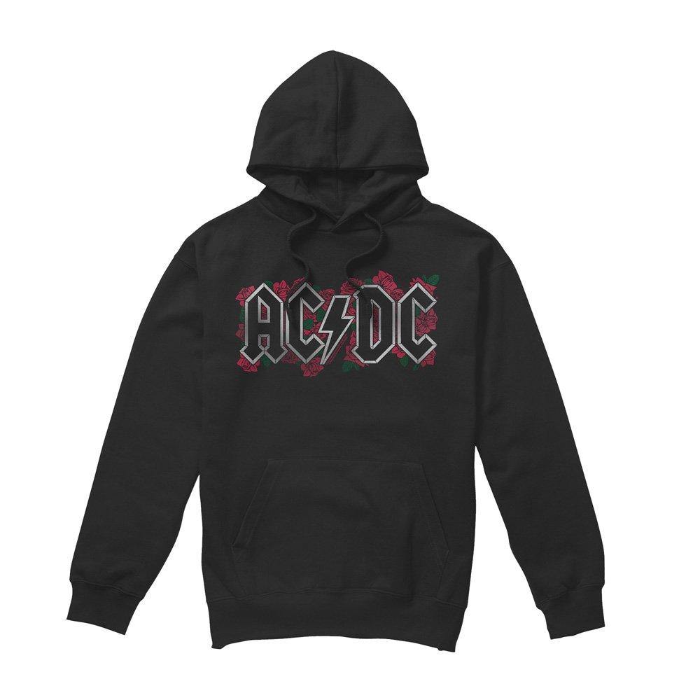 Black - ACDC - AC DC Roses Logo Hoodie Black - 4