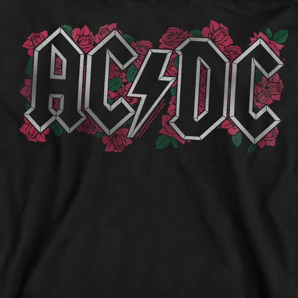 Black - ACDC - AC DC Roses Logo Crew Sweatshirt Black - 2