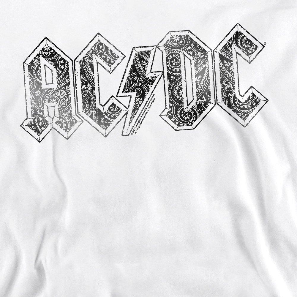 White - ACDC - AC DC Paisley Logo Crew Sweatshirt White - 2