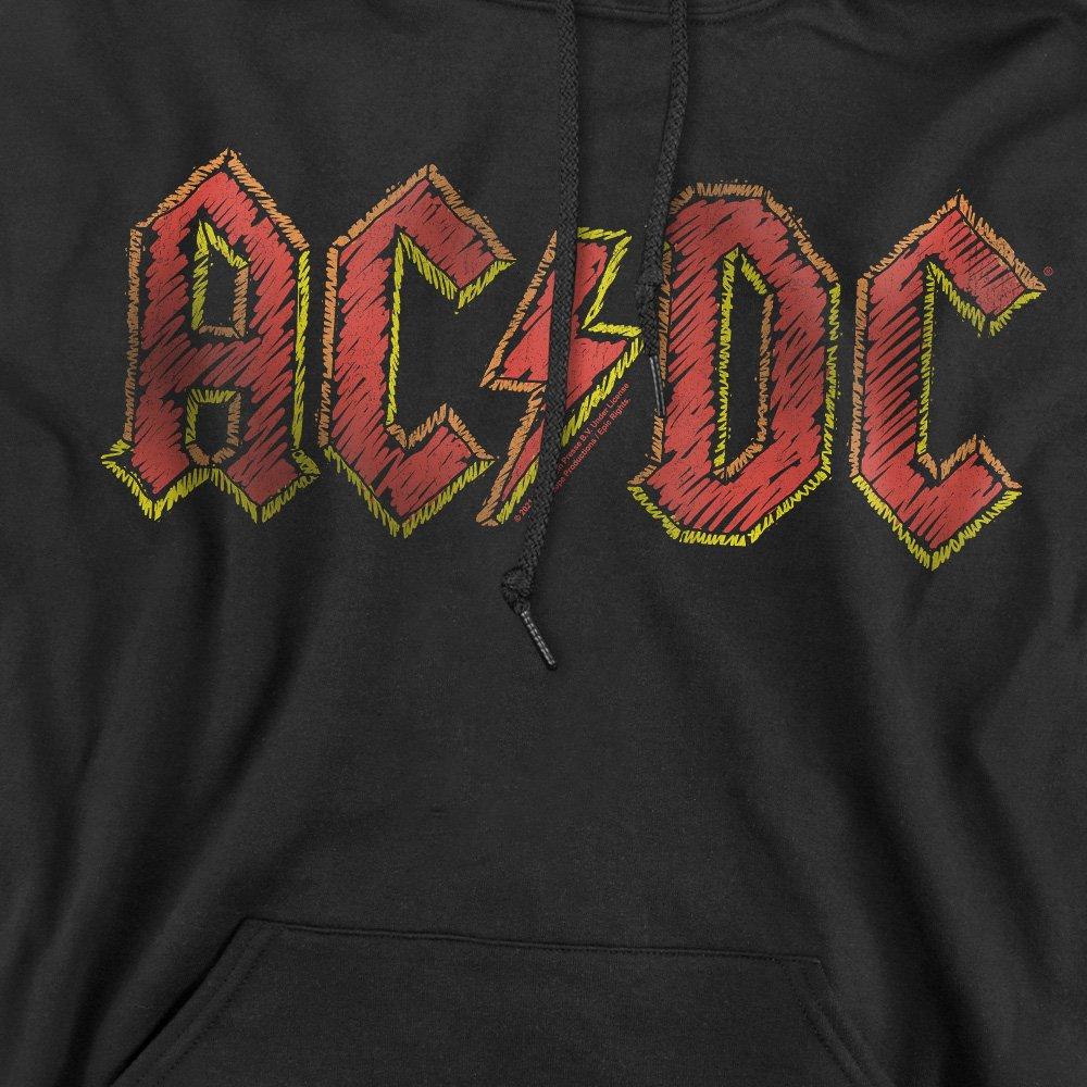 Black - ACDC - AC DC Hand Drawn Logo Hoodie Black - 2