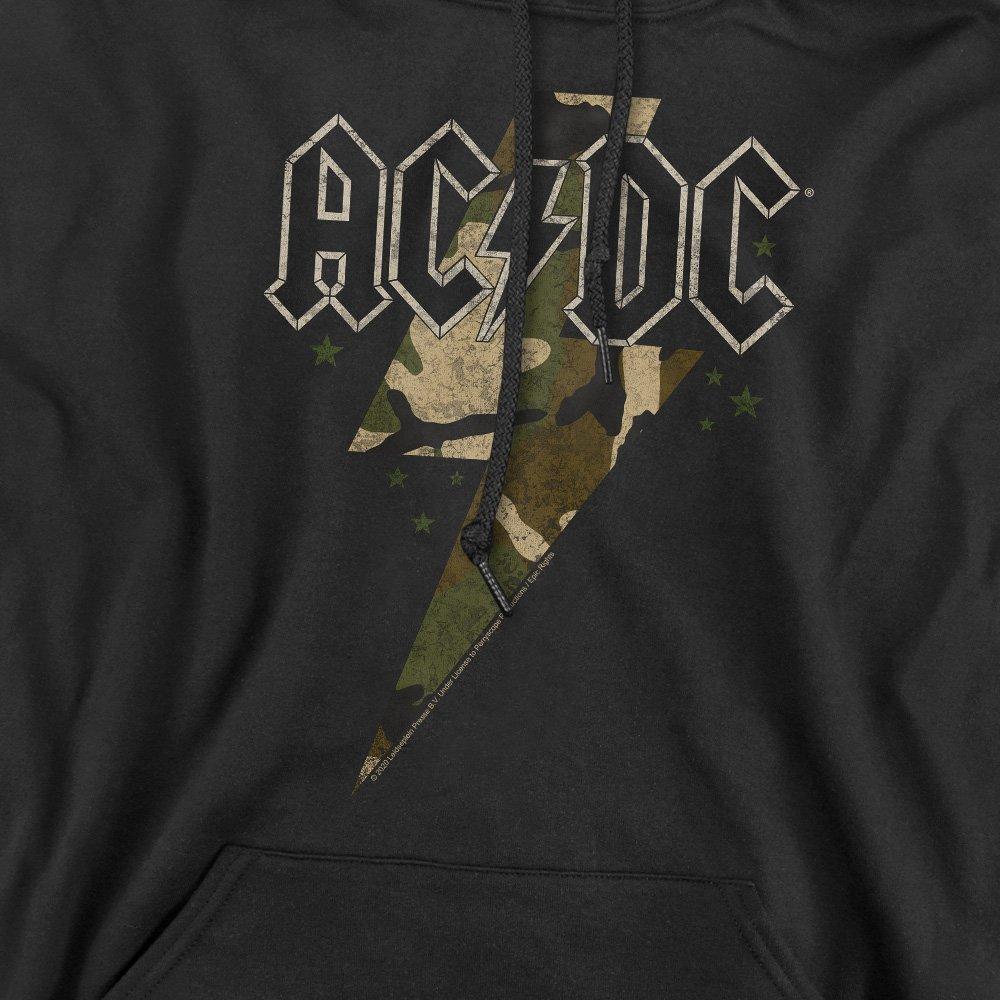 Black - ACDC - AC DC Camo Bolt Hoodie Black - 2