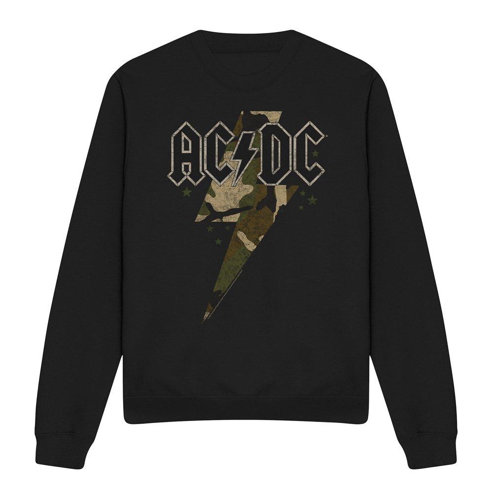 Black - ACDC - AC DC Camo Bolt Crew Sweatshirt Black - 4