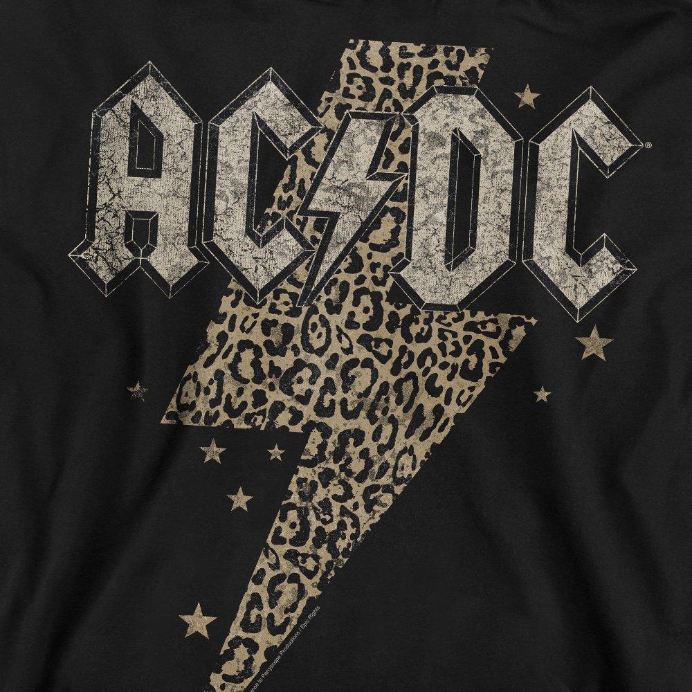 Black - ACDC - AC DC Leopard Bolt Crew Sweatshirt Black - 2