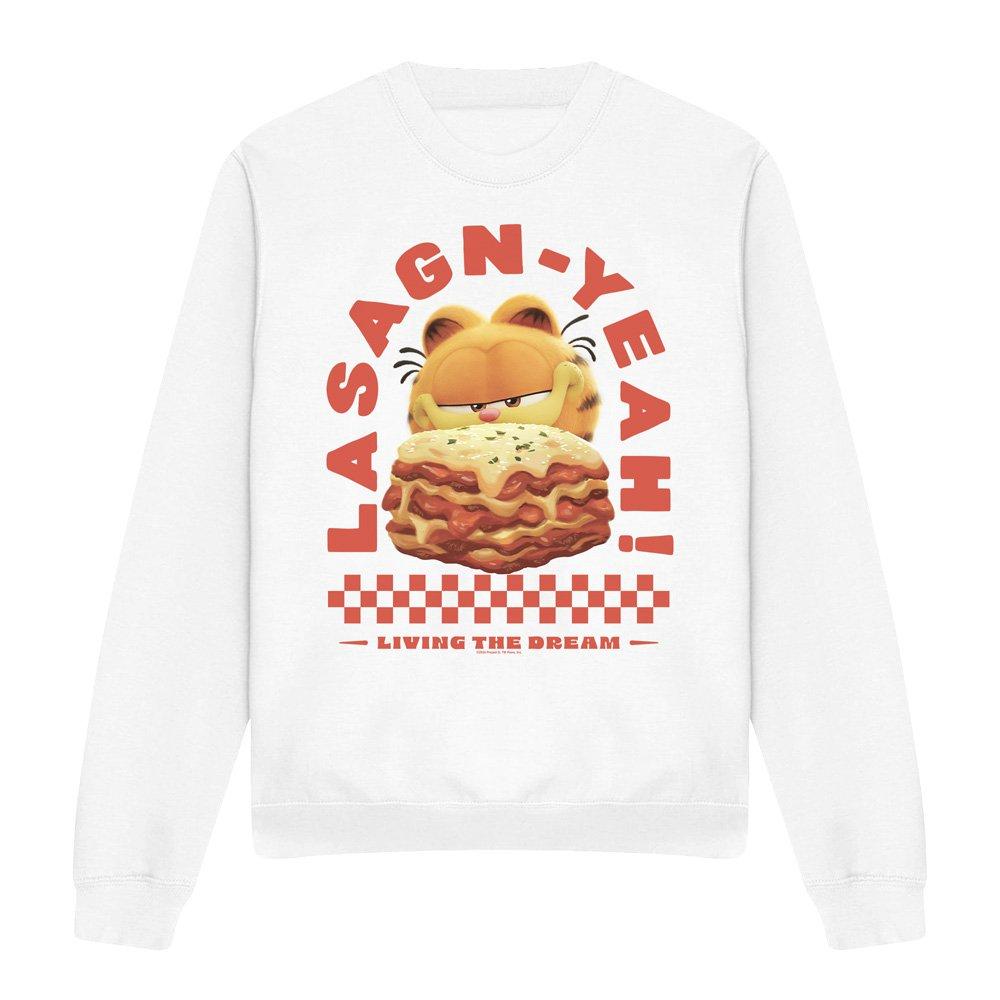 White - Other - Garfield Movie Lasagnyeah Unisex Crew Sweatshirt - 4