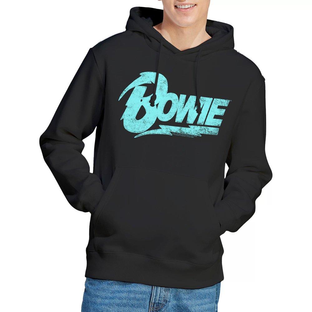 Black - David Bowie - David Bowie Logo Hoddie Black - 1
