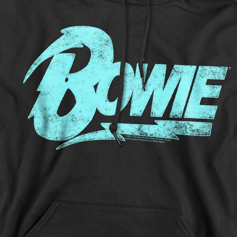 Black - David Bowie - David Bowie Logo Hoddie Black - 2