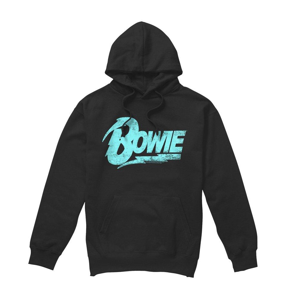 Black - David Bowie - David Bowie Logo Hoddie Black - 4