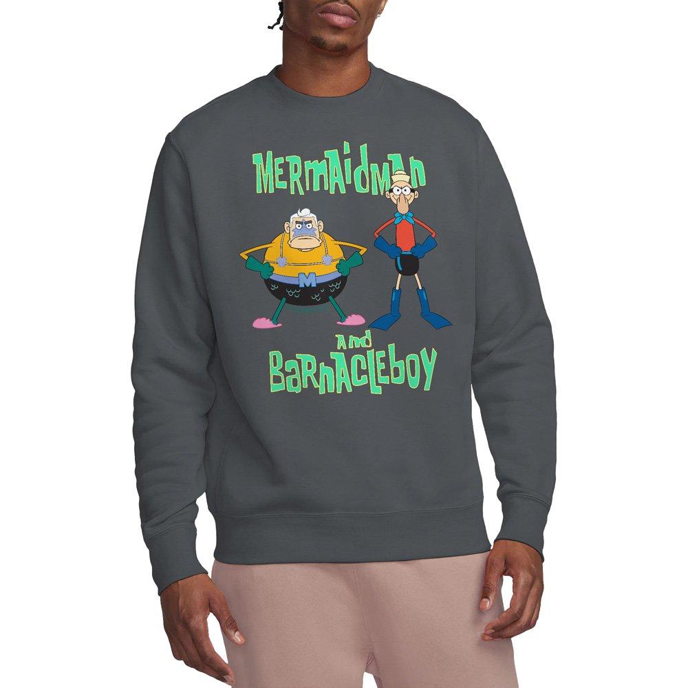 Charcoal - Spongebob - Spongebob Mermaid Man And Barnacle Boy Crew Sweats - 1