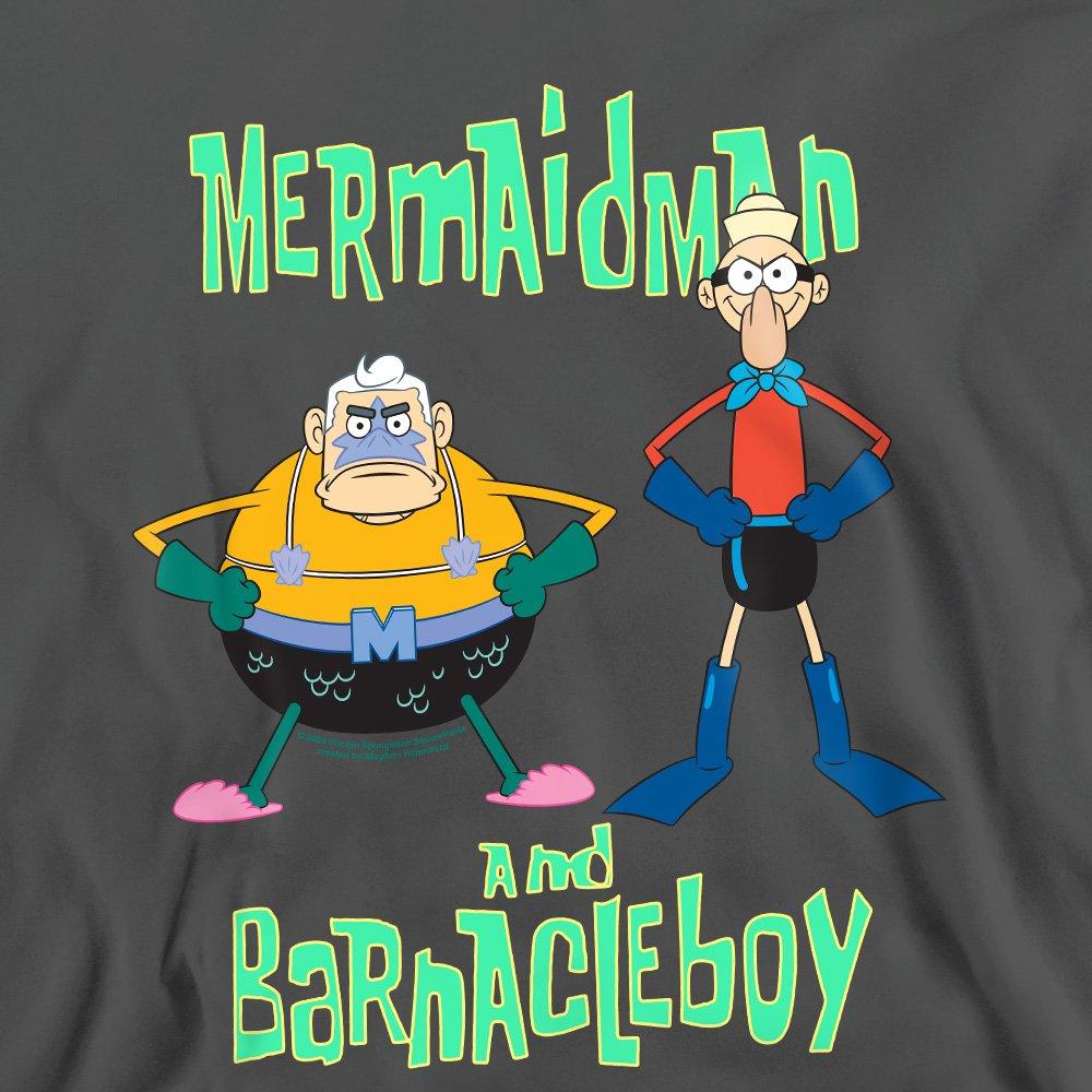 Charcoal - Spongebob - Spongebob Mermaid Man And Barnacle Boy Crew Sweats - 2