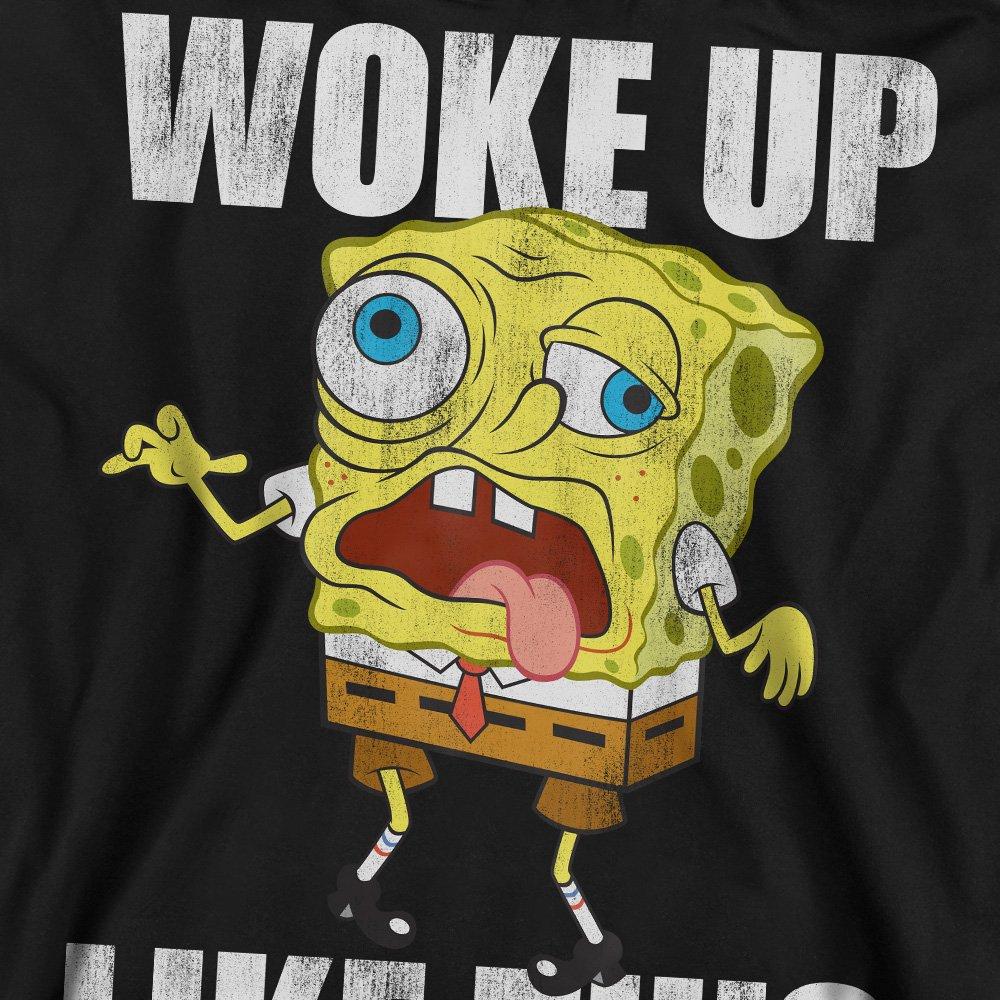 Black - Spongebob - Spongebob Woke Up Like This Meme Crew Sweatshirt - 2