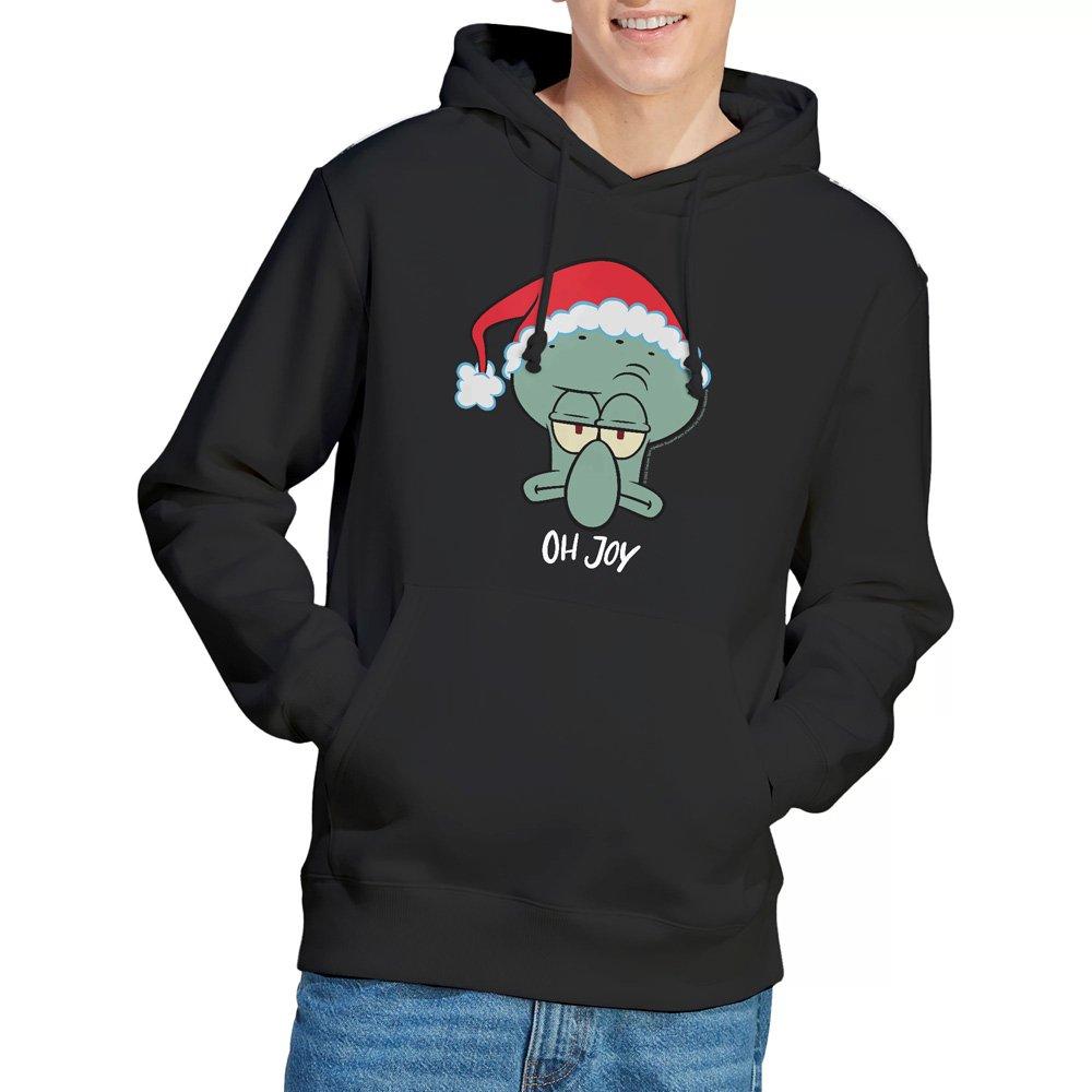 Black - Spongebob - Spongebob Squarepants Squidward Christmas Joy Hood - 1