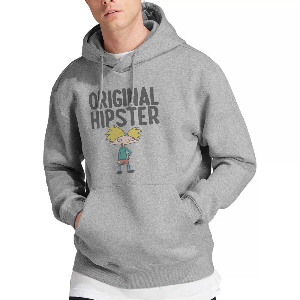 Light Grey - Nickelodeon - Hey Arnold Original Hipster Unisex Hoodie Athleti - 1