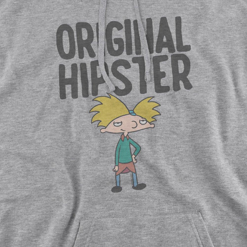 Light Grey - Nickelodeon - Hey Arnold Original Hipster Unisex Hoodie Athleti - 2