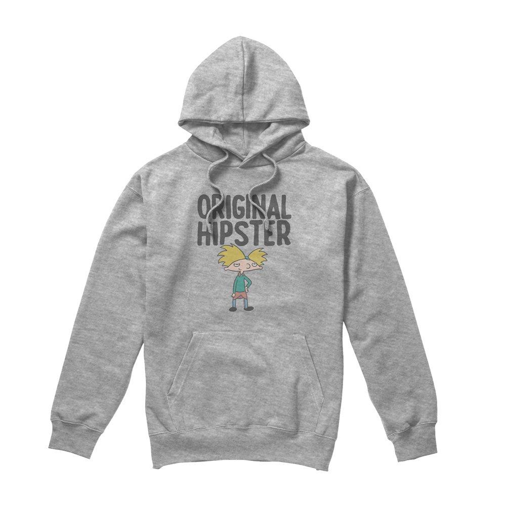 Light Grey - Nickelodeon - Hey Arnold Original Hipster Unisex Hoodie Athleti - 4