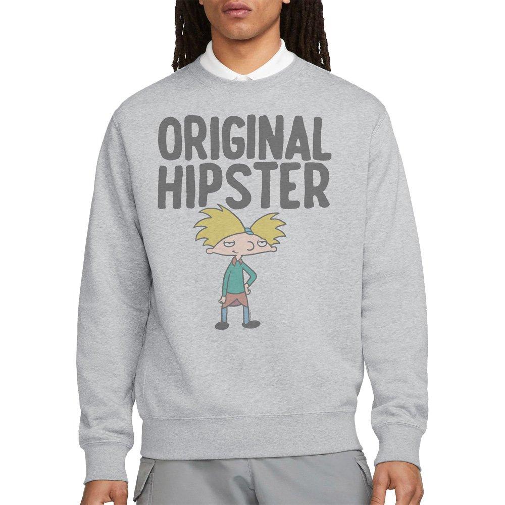Light Grey - Nickelodeon - Hey Arnold Original Hipster Unisex Crew Sweatshirt - 1