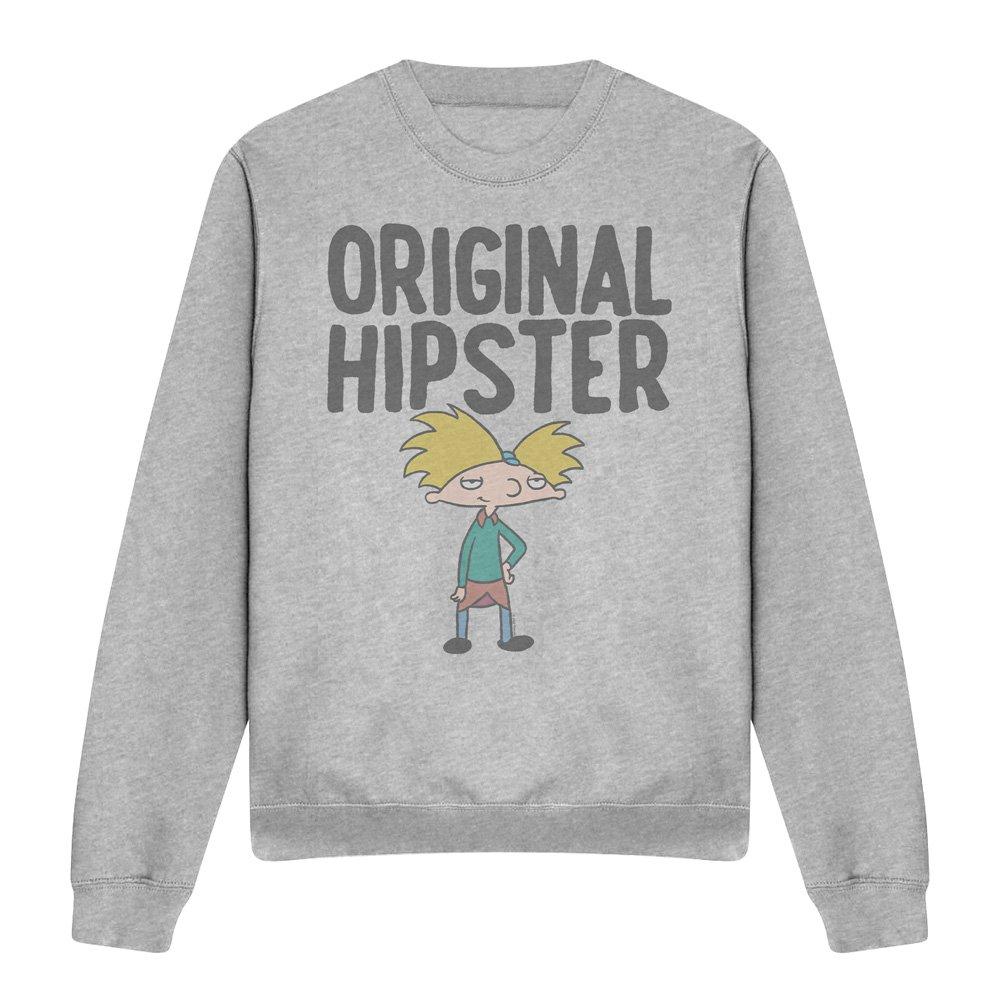 Light Grey - Nickelodeon - Hey Arnold Original Hipster Unisex Crew Sweatshirt - 4