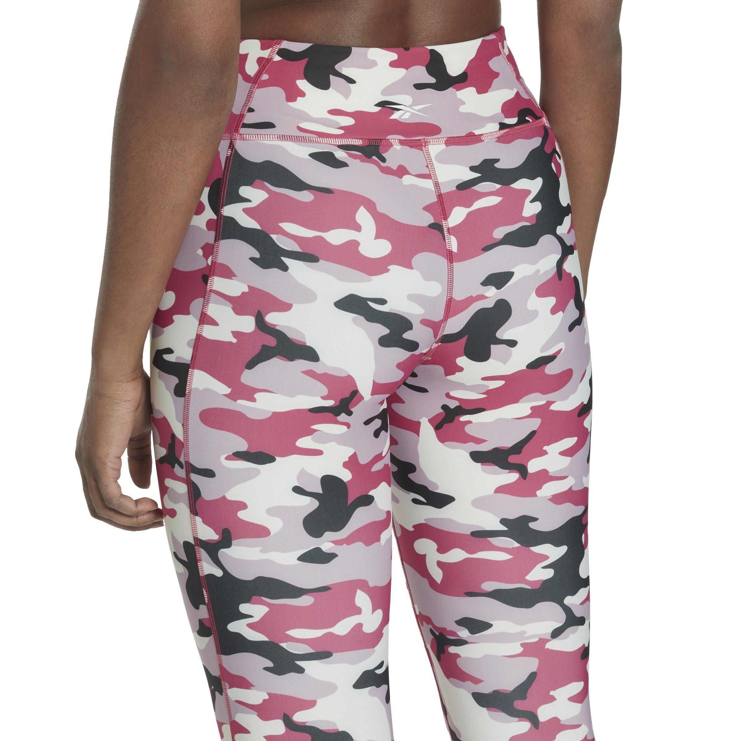 Semi Proud Pink - Reebok - Lux Bold Camo Print Performance Gym Leggings - 6