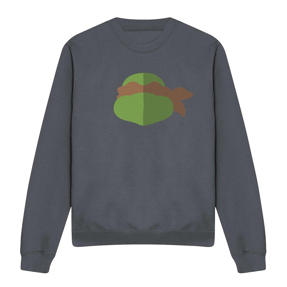 Charcoal - Teenage Mutant Ninja Turtles - Tmnt Mikey Face Crew Sweatshirt Charcoal - 4