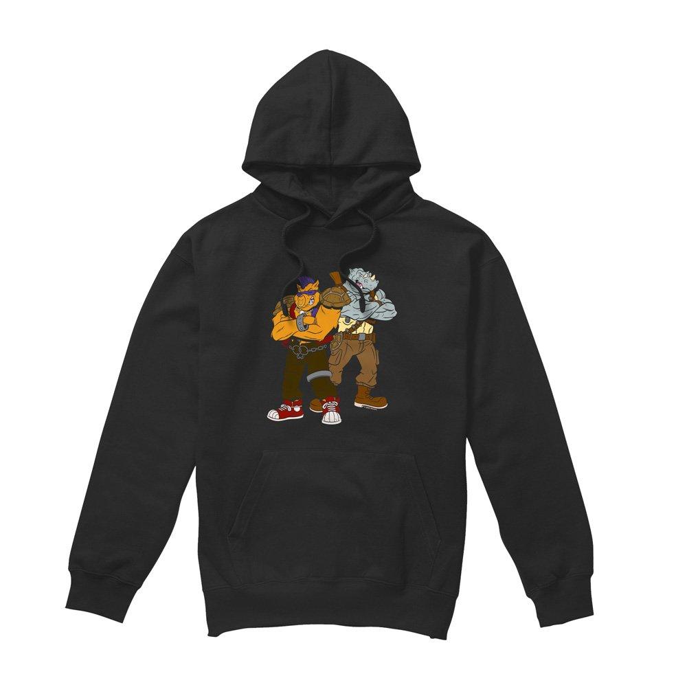 Black - Teenage Mutant Ninja Turtles - Tmnt Bebop And Rocksteady Hoddie Black - 4