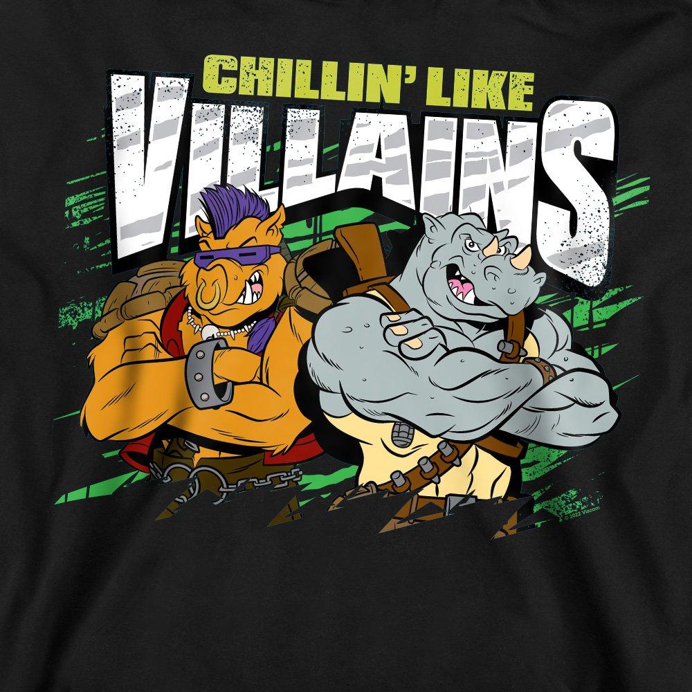 Black - Teenage Mutant Ninja Turtles - Tmnt Chillin Like Villains Crew Sweatshirt Black - 2