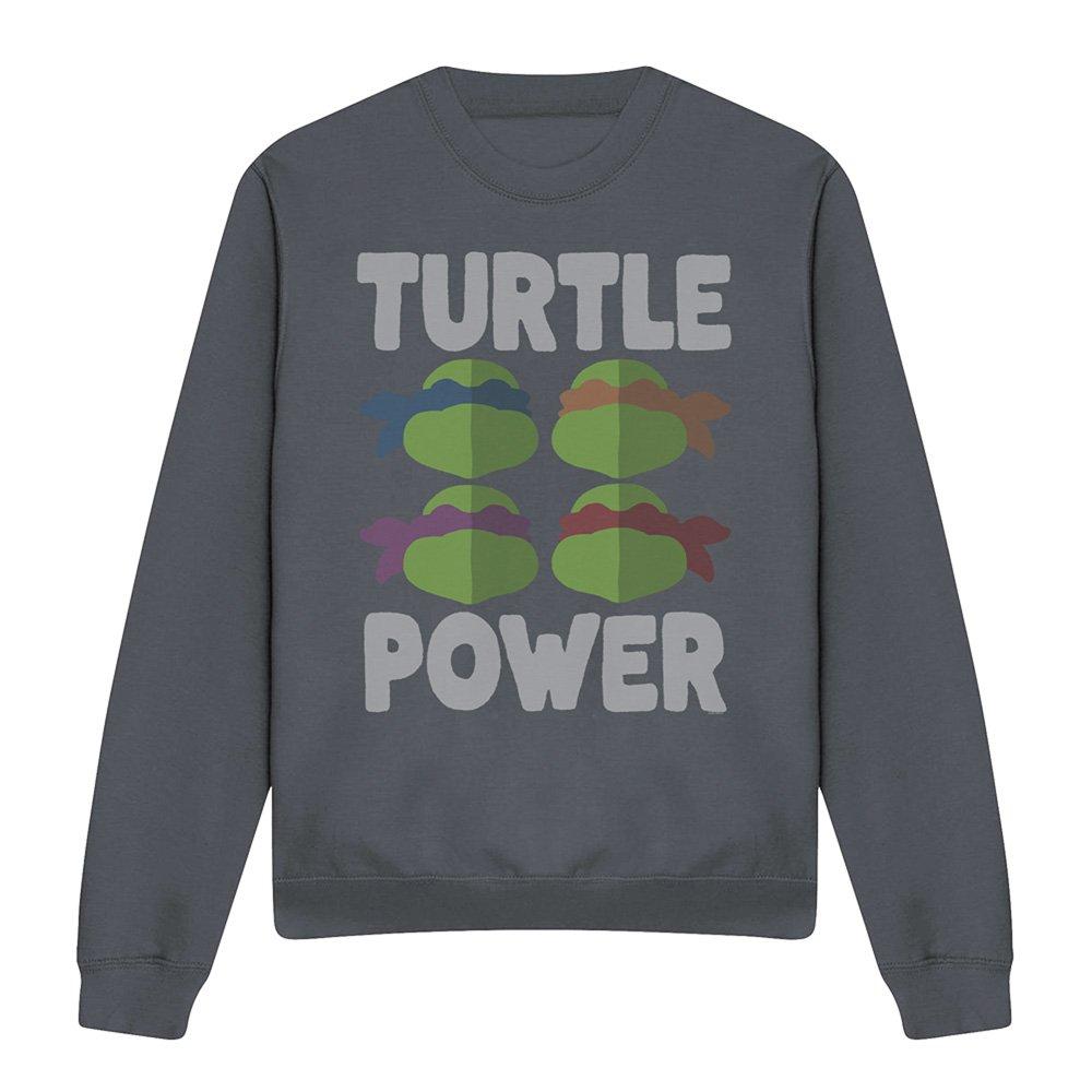 Charcoal - Teenage Mutant Ninja Turtles - Tmnt Turtle Power Faces Sweatshirt Charcoal - 4