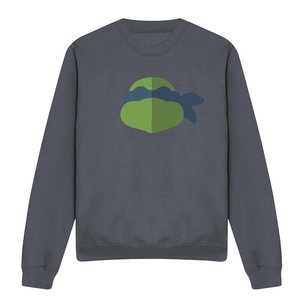 Charcoal - Teenage Mutant Ninja Turtles - Tmnt Leo Face Crew Sweatshirt Charcoal - 4