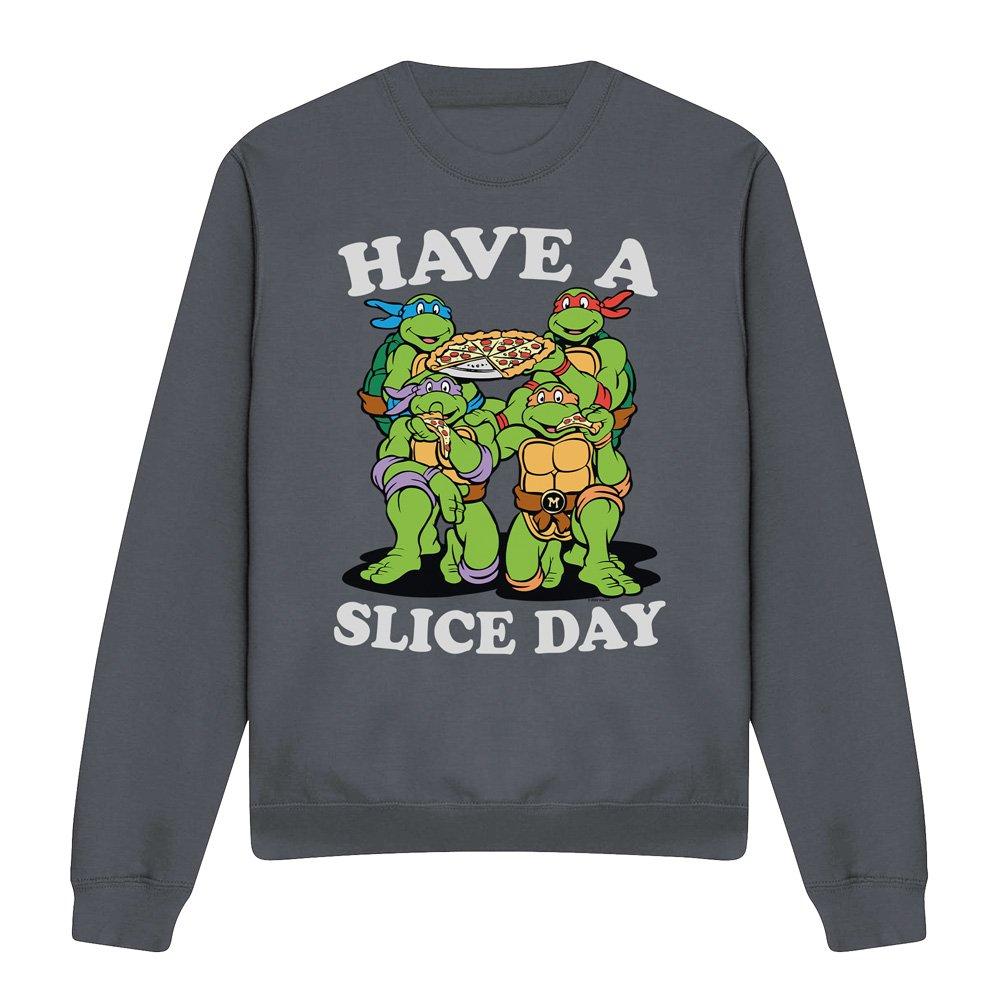 Charcoal - Teenage Mutant Ninja Turtles - Tmnt Have A Slice Day Crew Sweatshirt Charcoal - 4