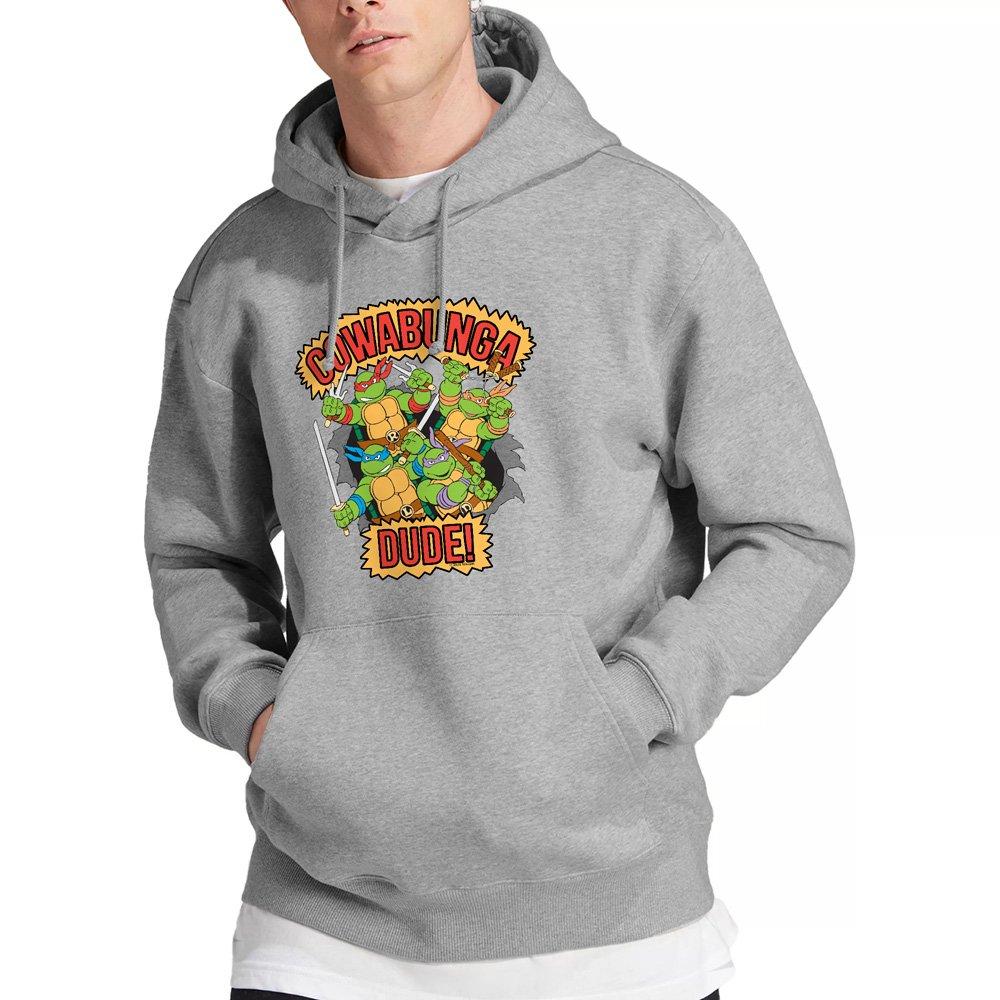 Teenage Mutant Ninja Turtles Men's Tmnt Cowabunga Dude Hoodie Athletic Heather - Grey - XL