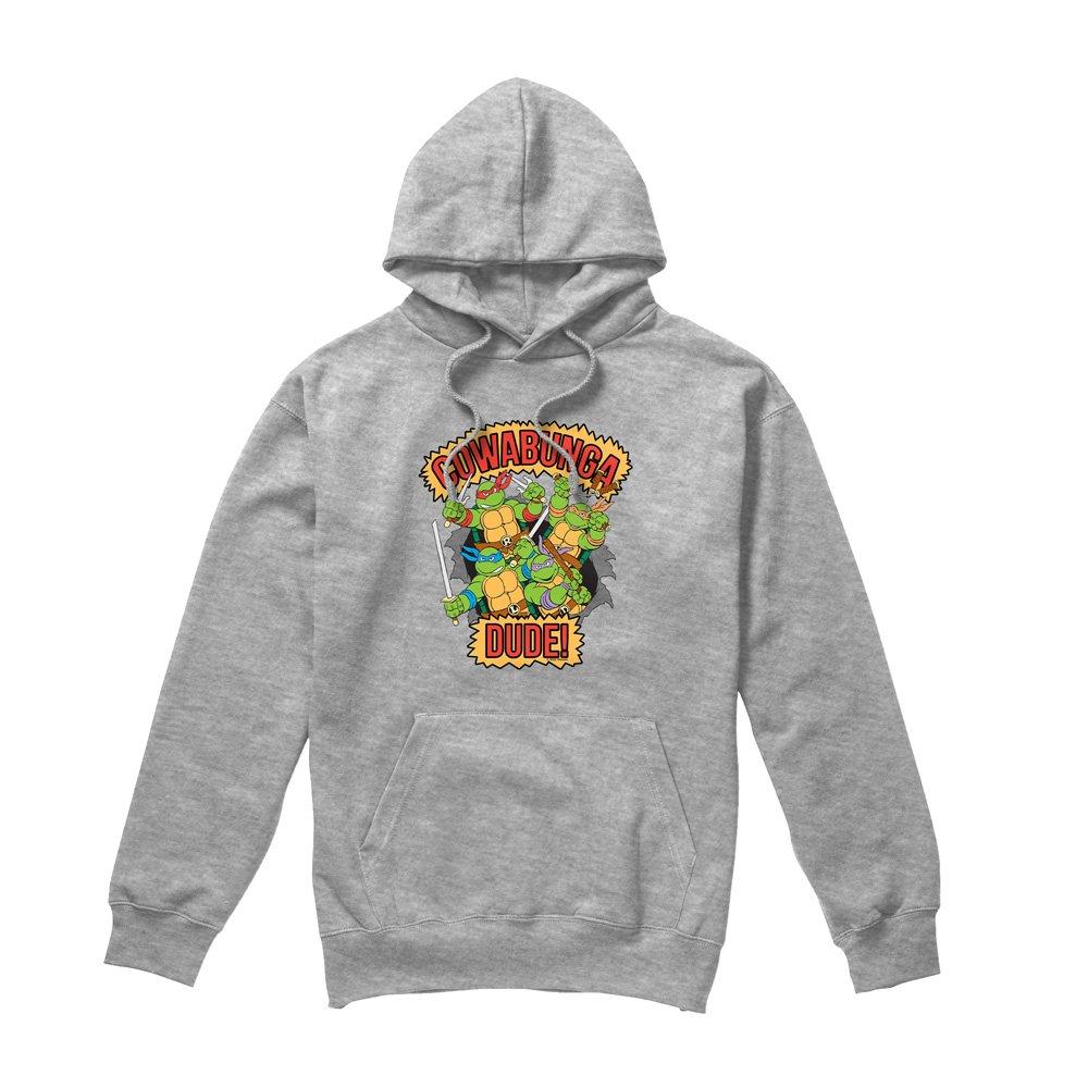 Grey - Teenage Mutant Ninja Turtles - Tmnt Cowabunga Dude Hoodie Athletic Heather - 4