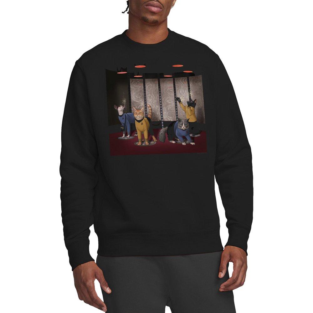 Black - Star Trek - Star Trek Beam Meow Up Crew Sweatshirt Black - 1