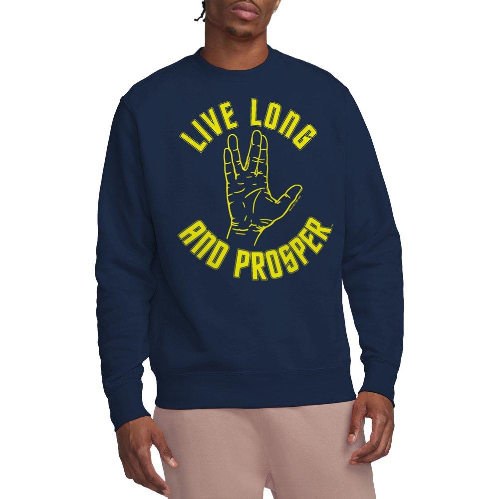 Navy - Star Trek - Star Trek Live Long Hand Crew Sweatshirt Navy - 1