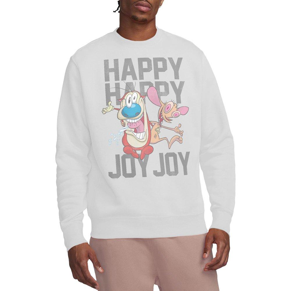 White - Other - Ren And Stimpy Happy Happy Joy Joy Crew Sweatshirt - 1