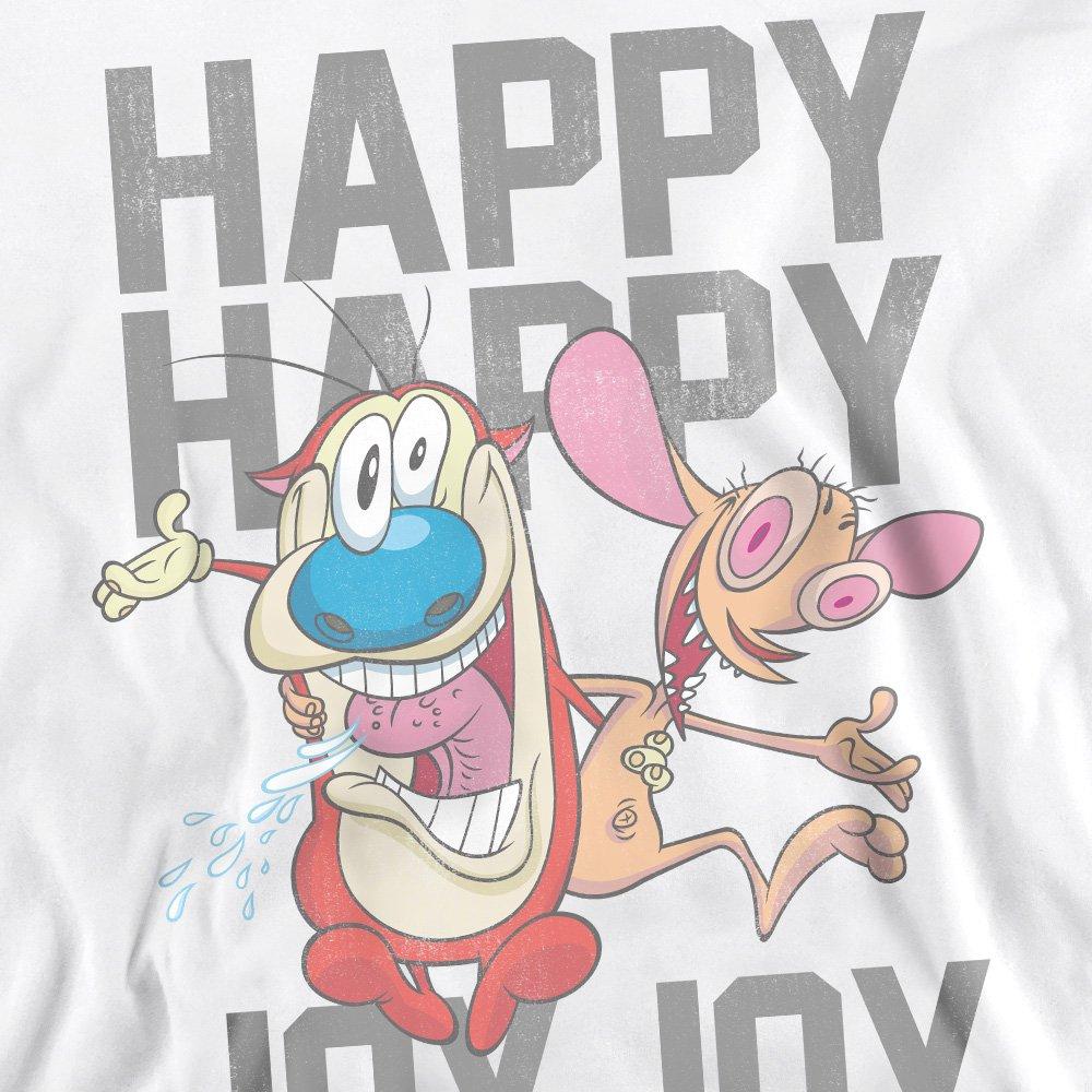 White - Other - Ren And Stimpy Happy Happy Joy Joy Crew Sweatshirt - 2