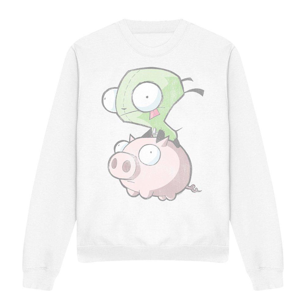 White - Other - Invader Zim Gir And Pig Crew Sweatshirt White - 4