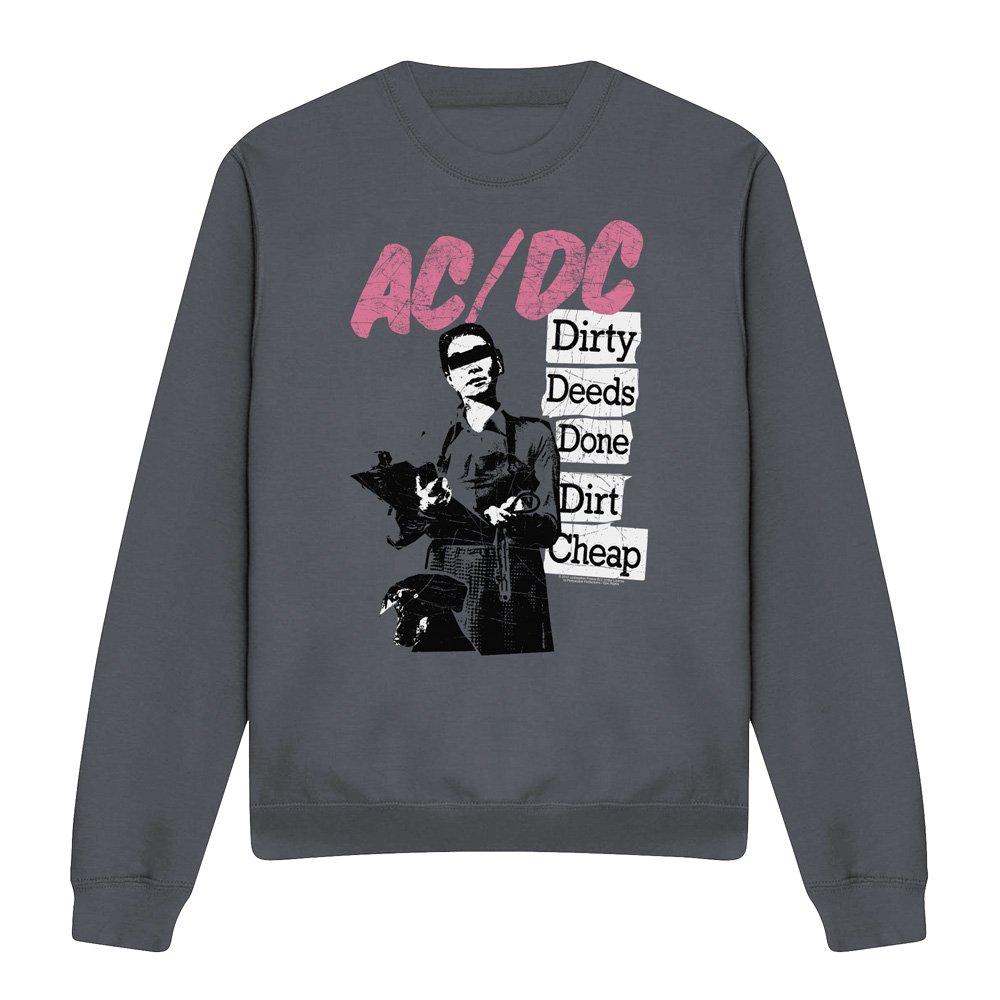 Charcoal - ACDC - AC DC Dirty Deeds Crew Sweatshirt Charcoal - 4