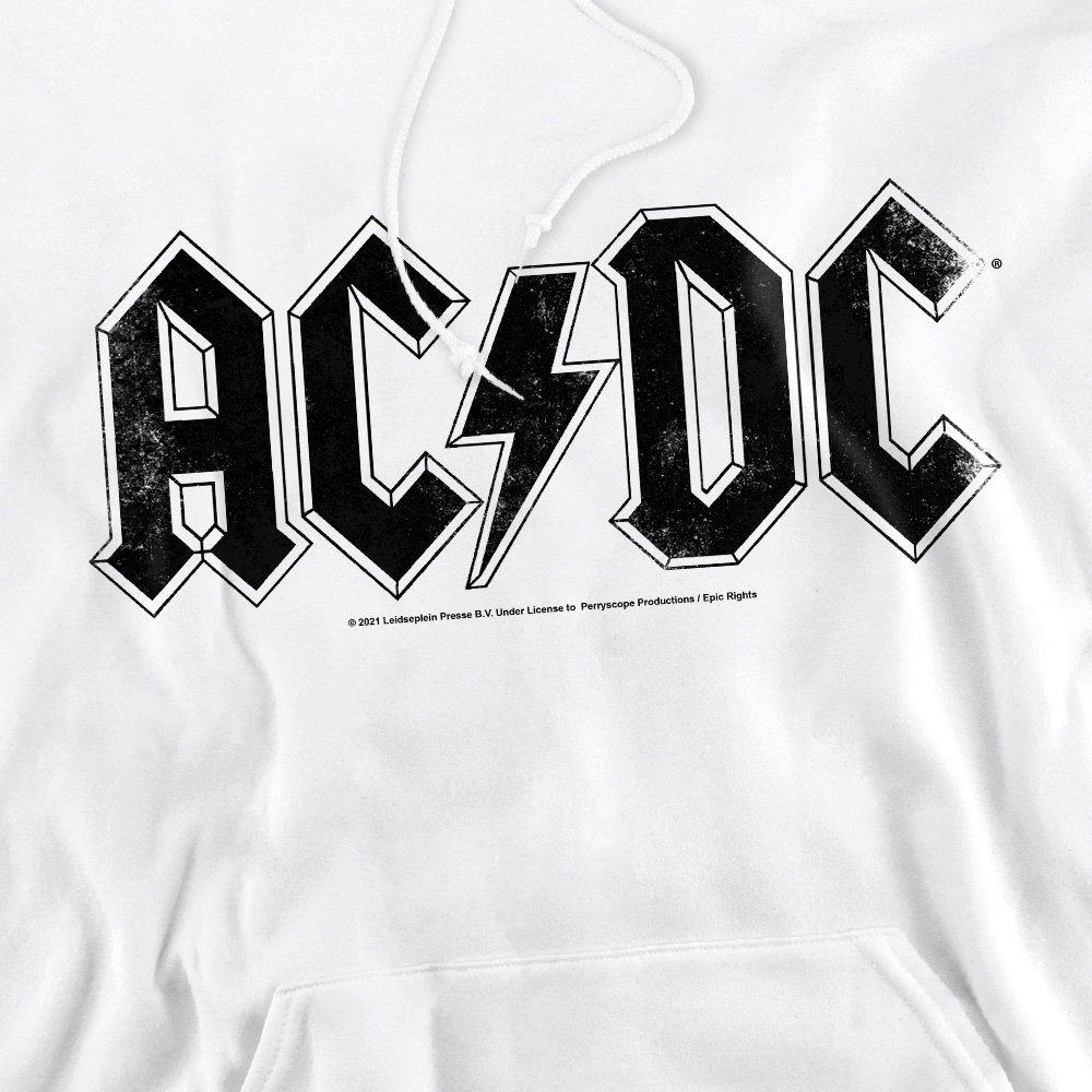 White - ACDC - AC DC Logo Raglan Hoddie White - 2
