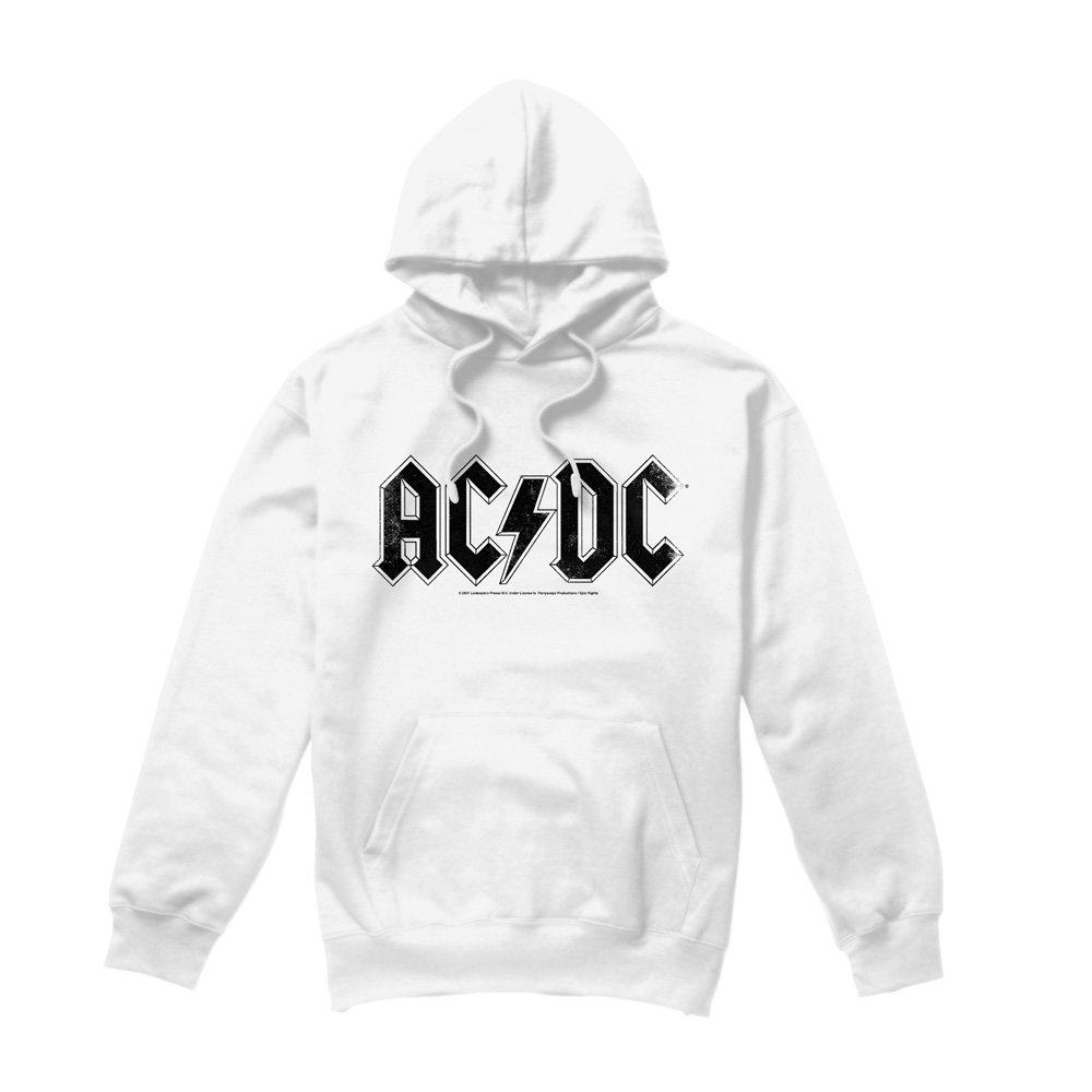 White - ACDC - AC DC Logo Raglan Hoddie White - 4