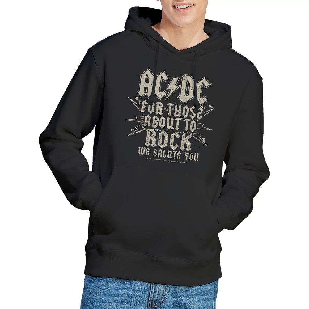 Black - ACDC - AC DC Salute Hoddie Black - 1