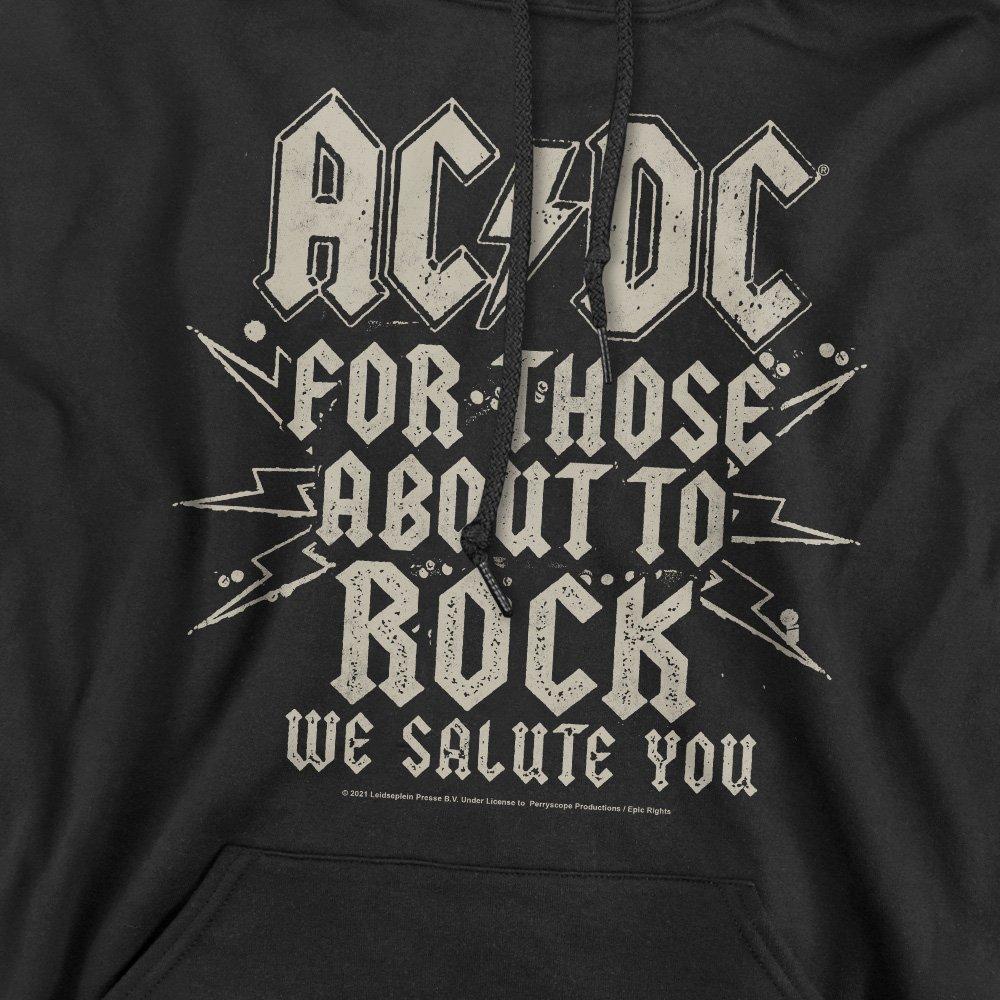 Black - ACDC - AC DC Salute Hoddie Black - 2