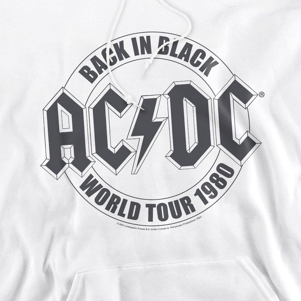 White - ACDC - AC DC Tour Emblem Hoddie White - 2