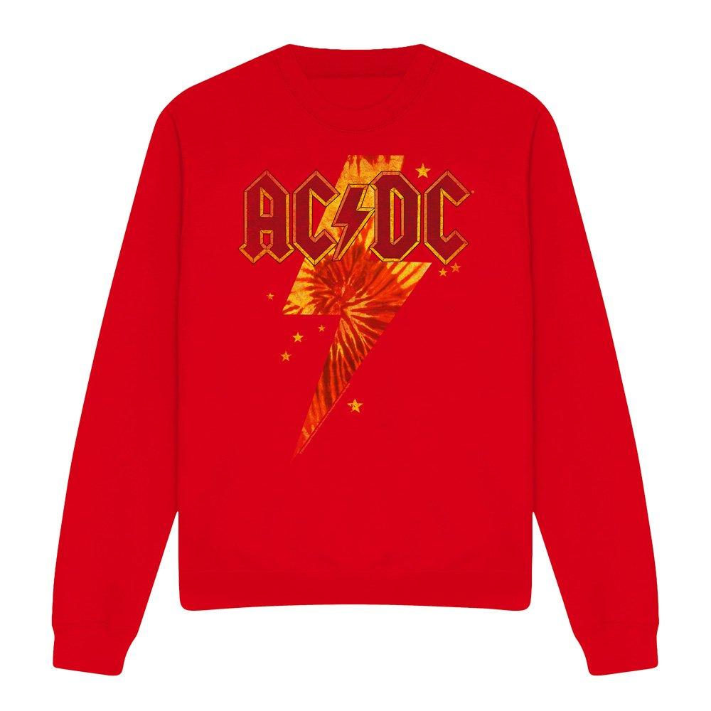 Red - ACDC - AC DC Tie Dye Bolt Crew Sweatshirt Red - 4