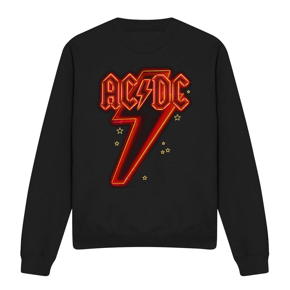 Black - ACDC - AC DC Neon Bolt Crew Sweatshirt Black - 4