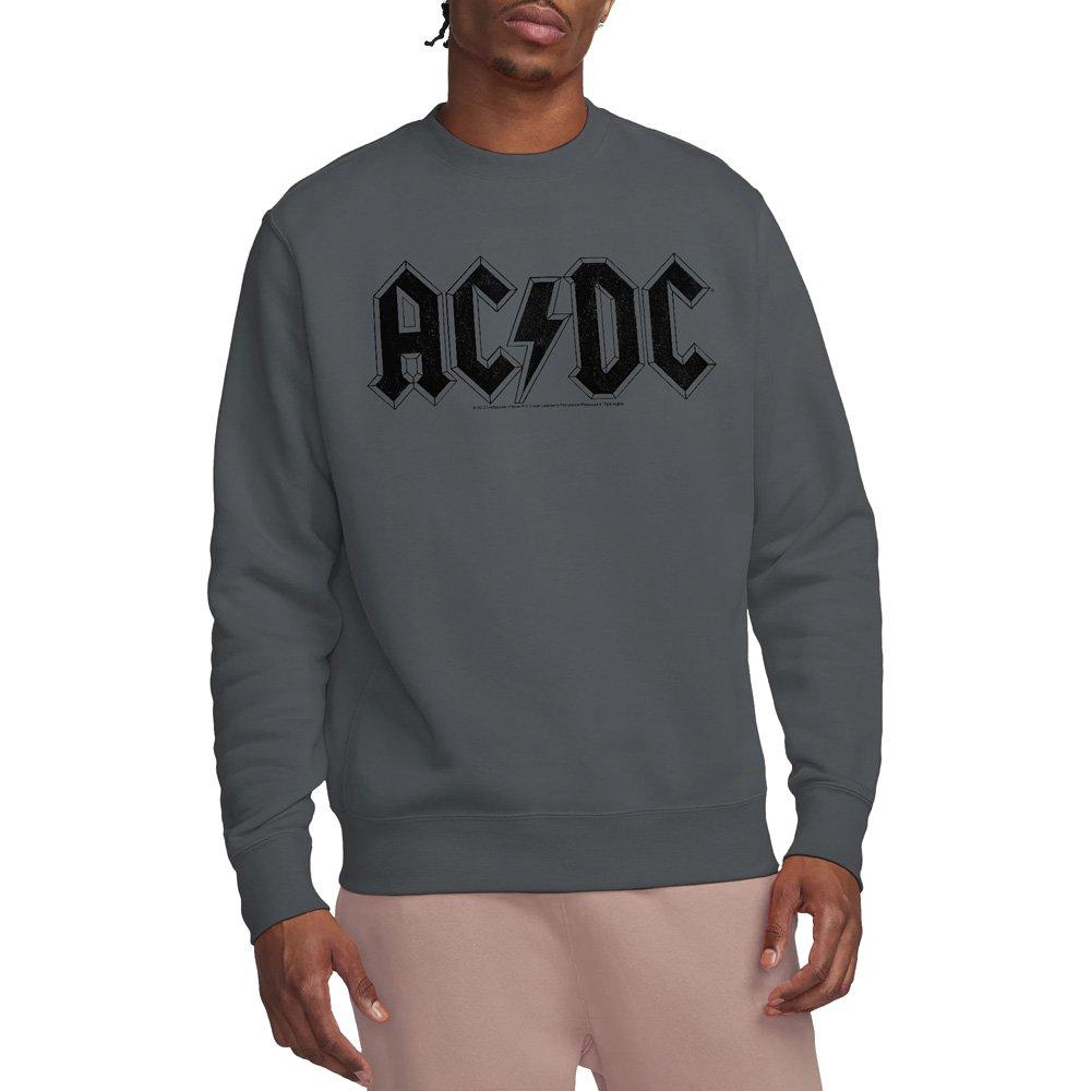 Charcoal - ACDC - AC DC Worn Logo Crew Sweatshirt Charcoal - 1