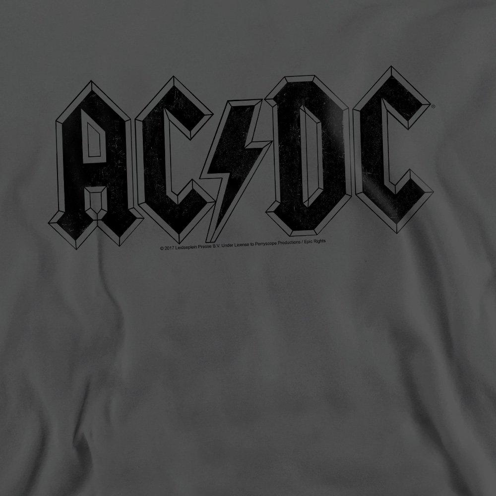 Charcoal - ACDC - AC DC Worn Logo Crew Sweatshirt Charcoal - 2