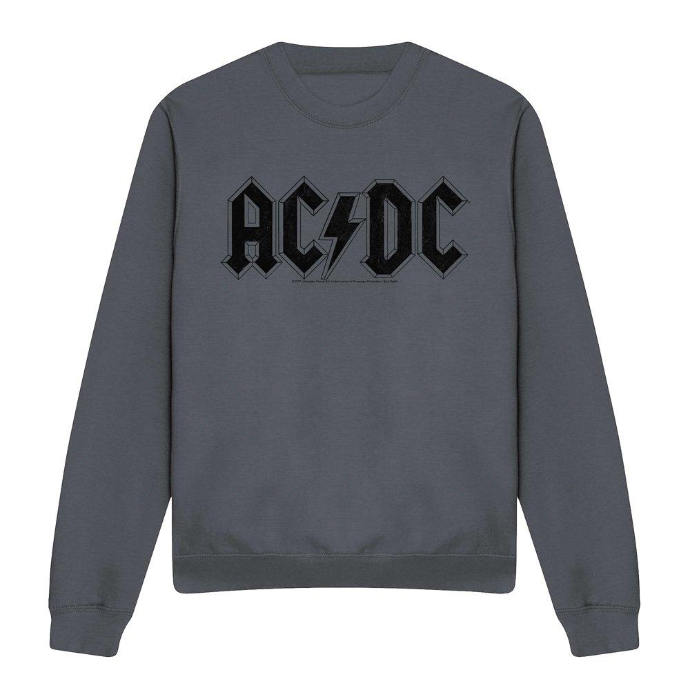 Charcoal - ACDC - AC DC Worn Logo Crew Sweatshirt Charcoal - 4