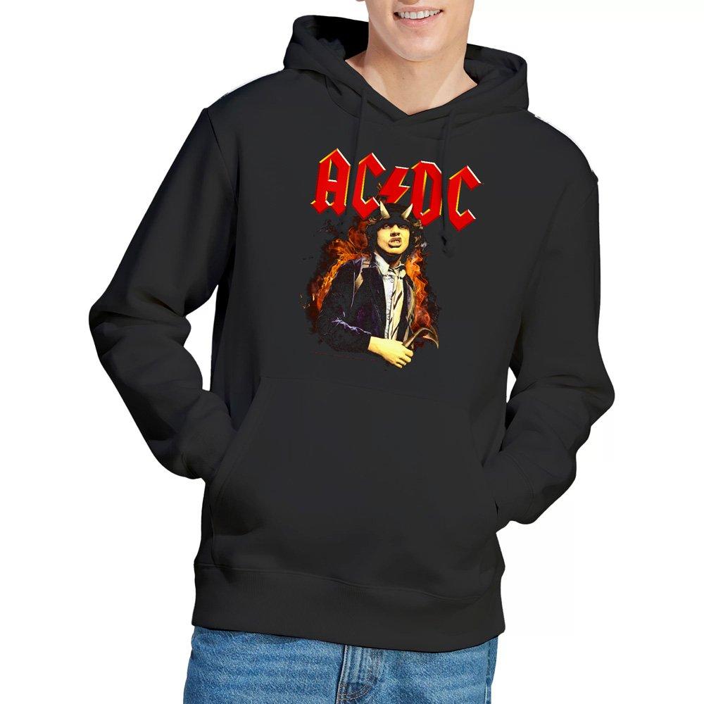 Black - ACDC - AC DC Fire And Horns Hoodie Black - 1