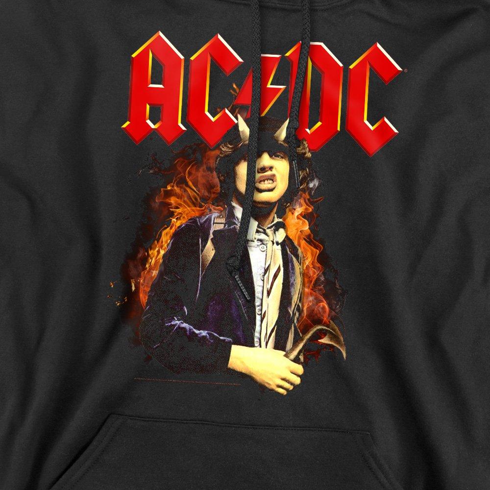 Black - ACDC - AC DC Fire And Horns Hoodie Black - 2