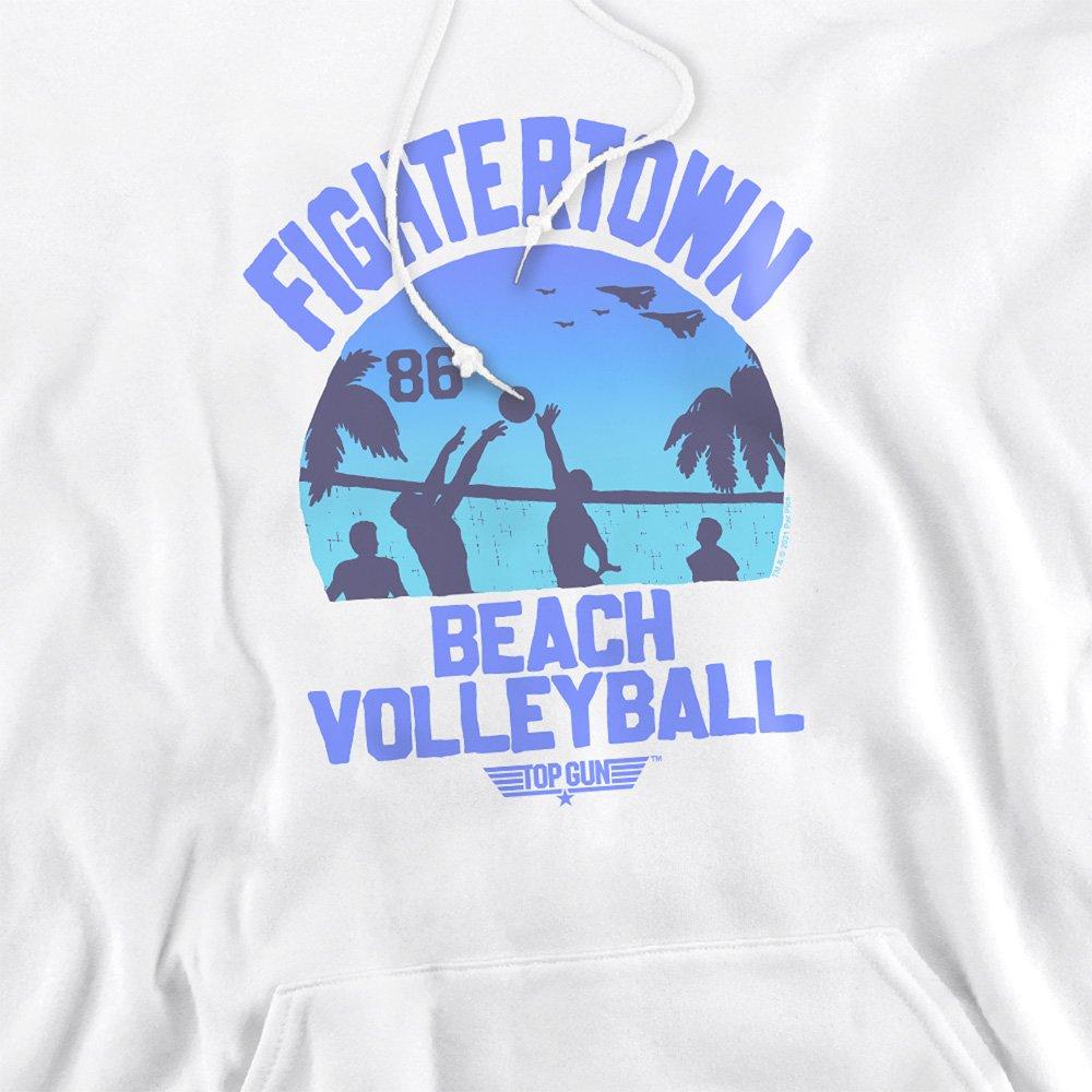 White - Top Gun - Top Gun The Volleyball In Jeans Unisex Hoodie Whi - 2
