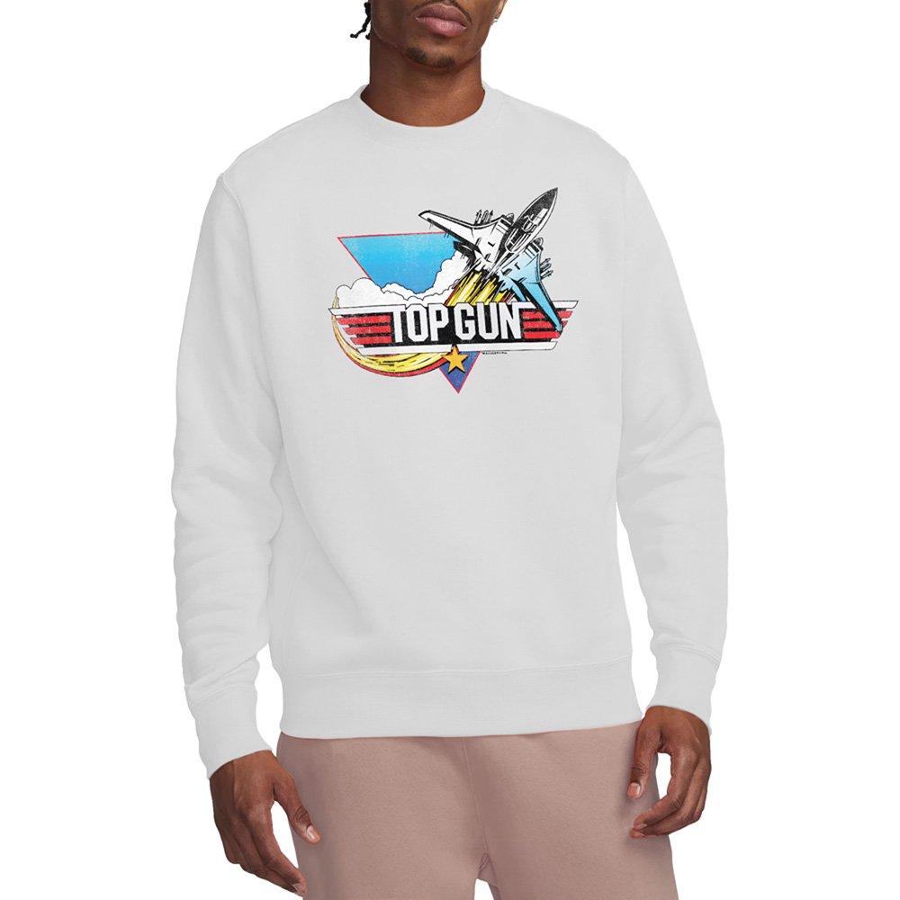 White - Top Gun - Top Gun Jet Swoop Logo Unisex Crew Sweatshirt Whi - 1