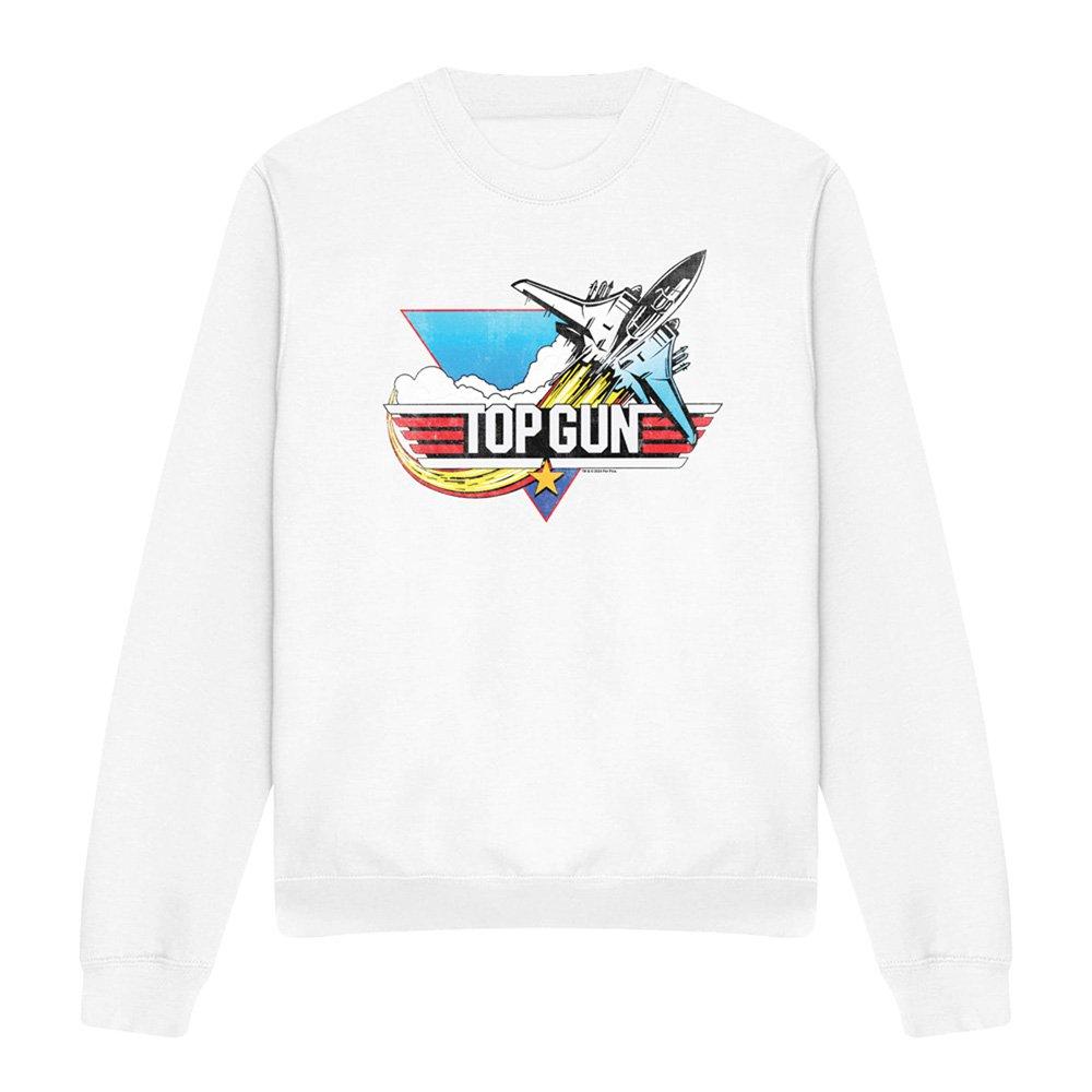 White - Top Gun - Top Gun Jet Swoop Logo Unisex Crew Sweatshirt Whi - 4